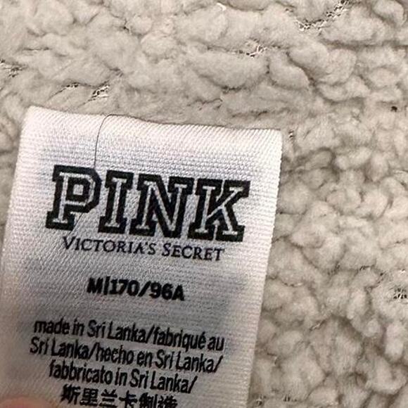 Victorias Secret PINK Size M Vintage Sand LOVE PINK Light Weight Zip up Jacket - Picture 4 of 4